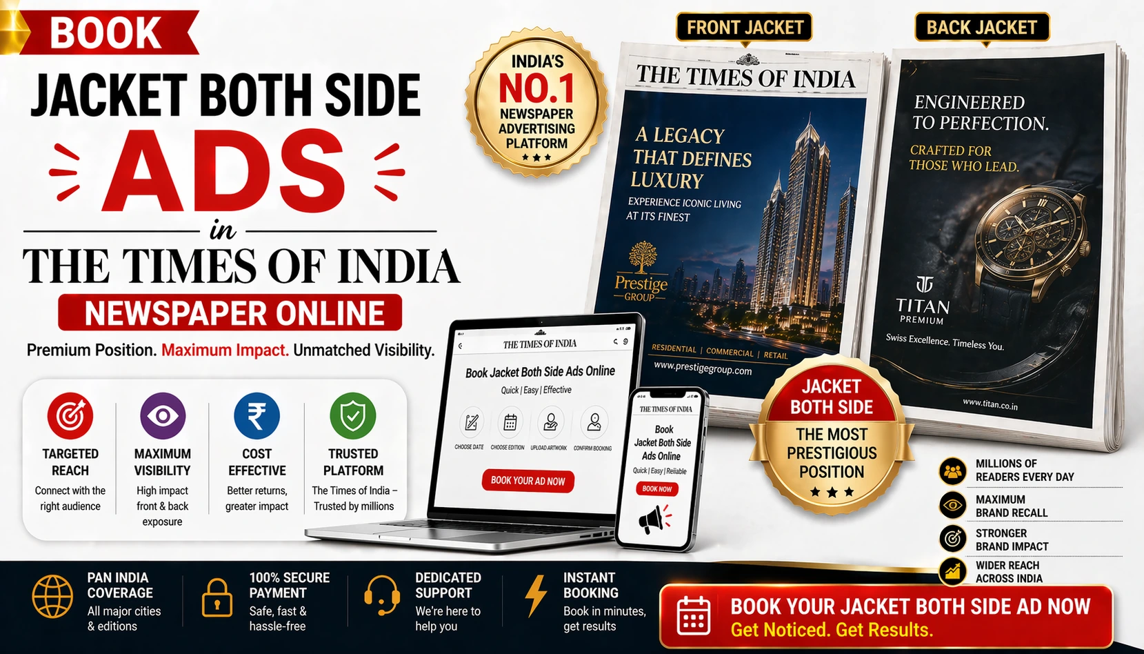 Times of India Jacket Ads (Both Sides) - Booking & Rates | Riyo Advertising