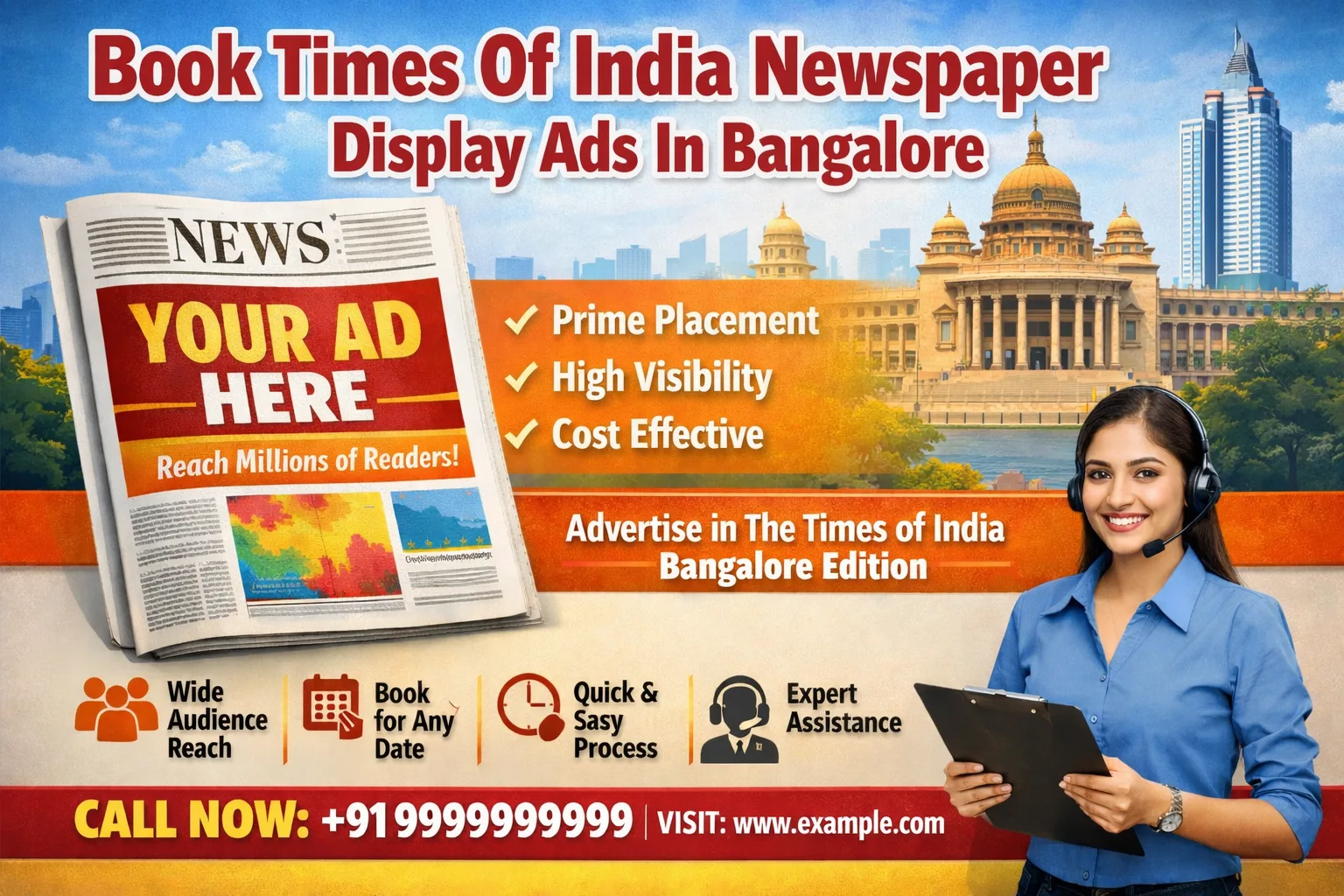 Times of India Display Ads Bangalore | TOI Ad Rates - Riyo Advertising